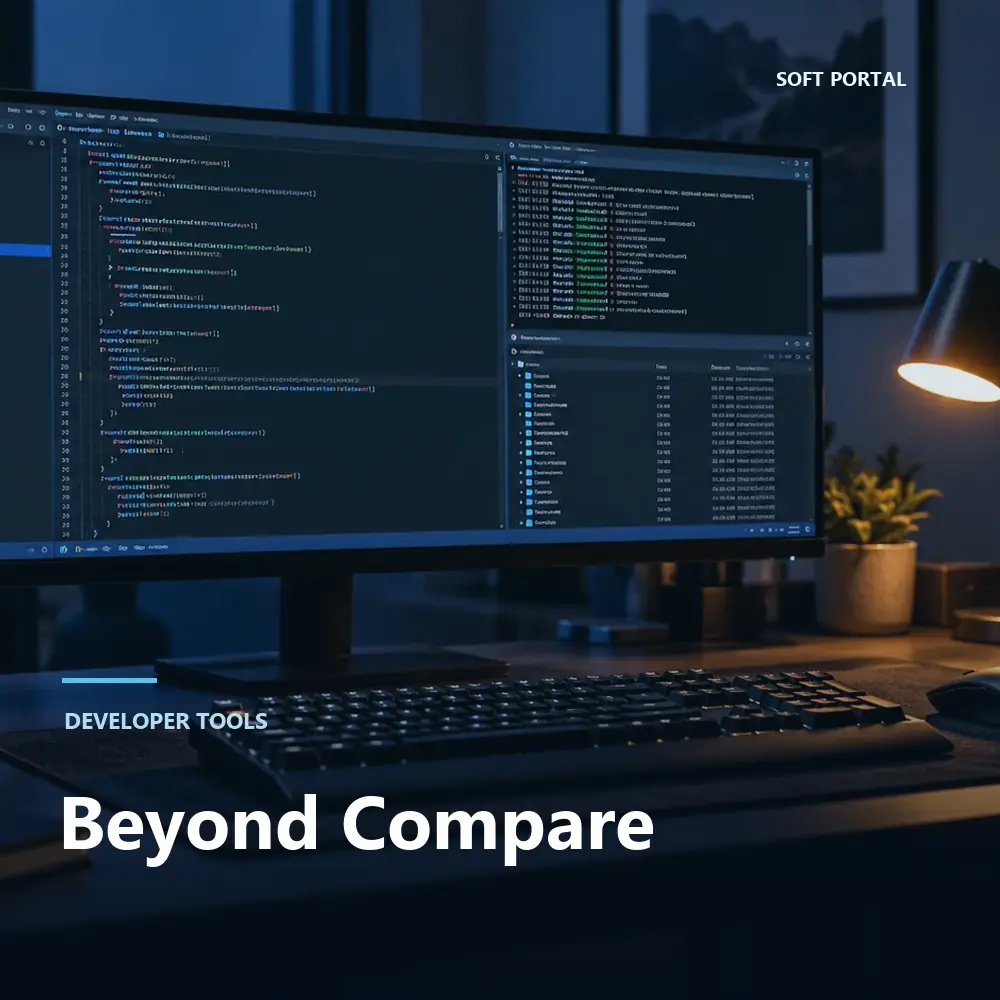 Editorial artwork for Beyond Compare in a Windows workspace