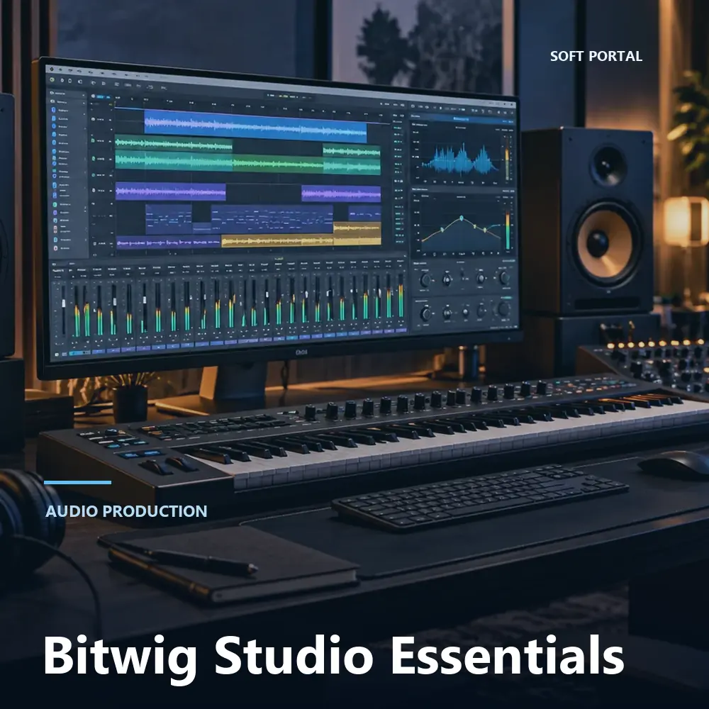 Editorial artwork for Bitwig Studio Essentials in a Windows workspace