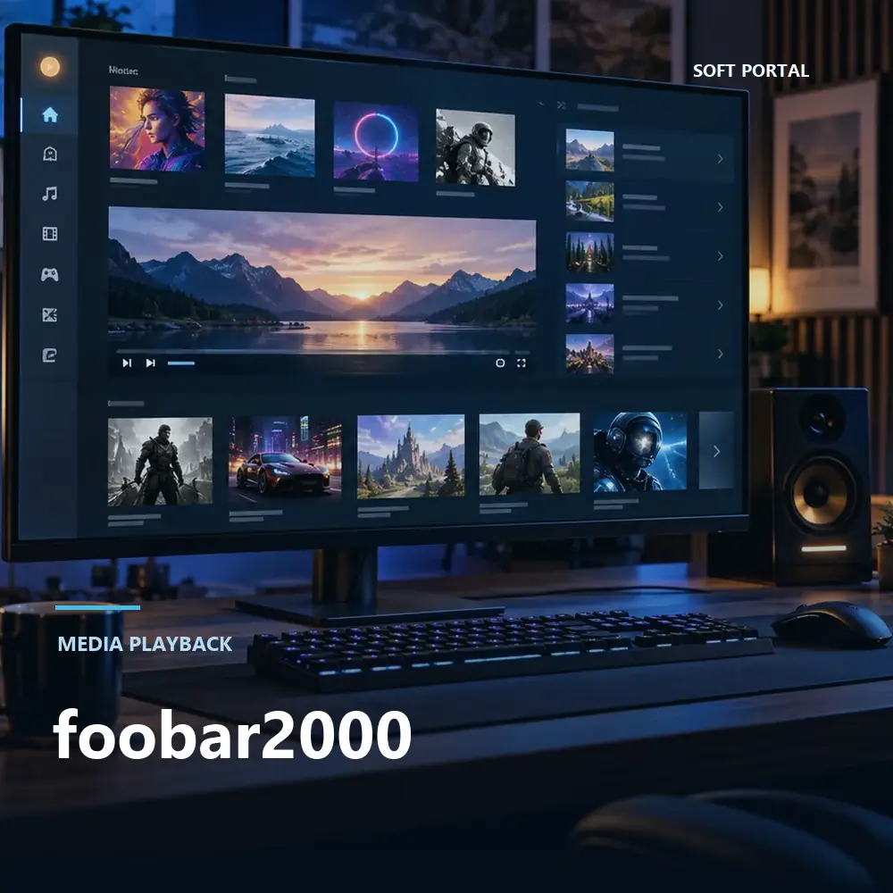 Editorial artwork for foobar2000 in a Windows workspace
