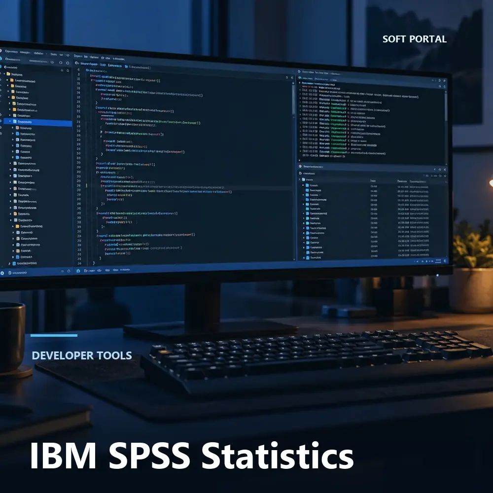 Editorial artwork for IBM SPSS Statistics in a Windows workspace