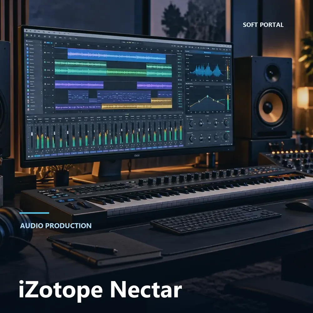 Editorial artwork for iZotope Nectar in a Windows workspace