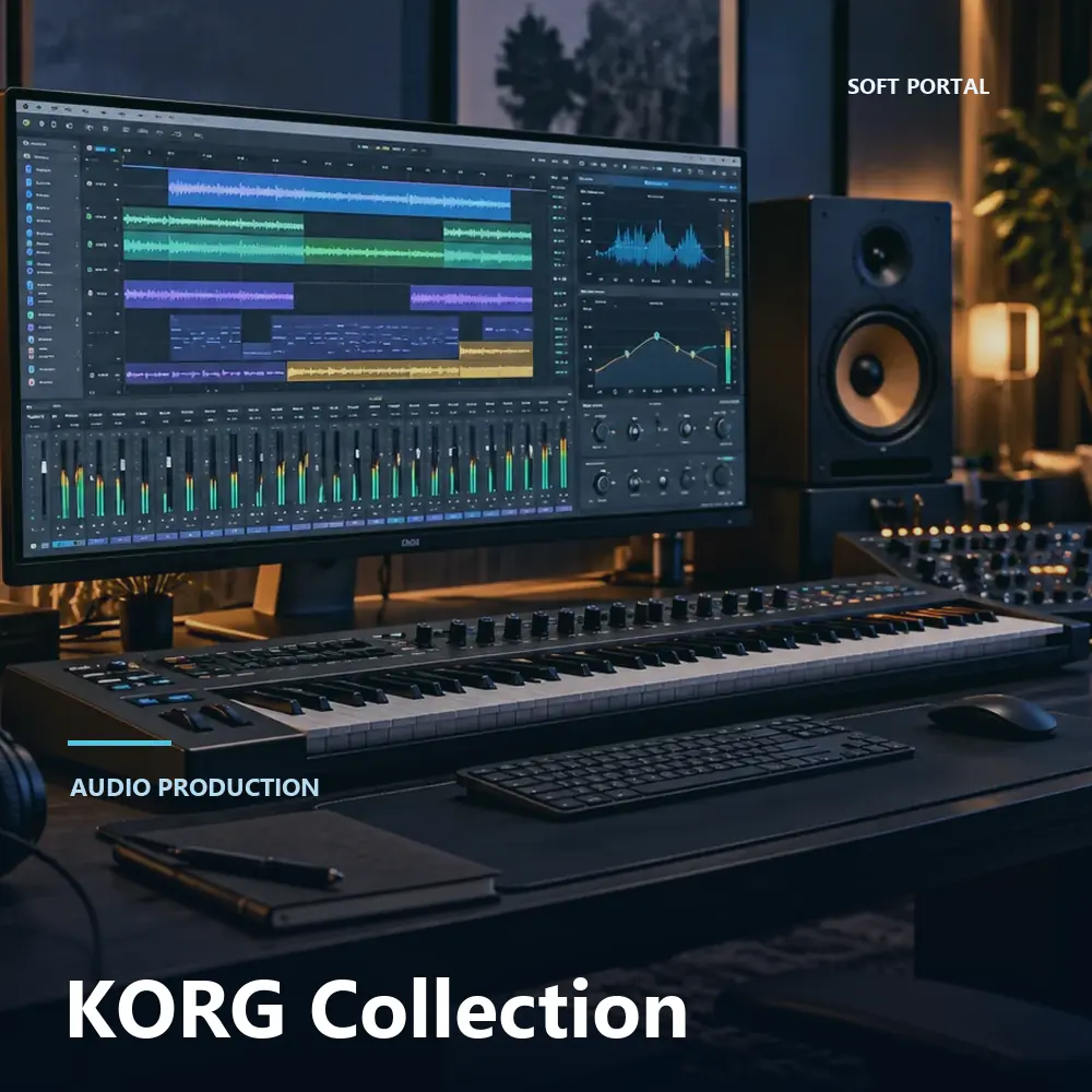Editorial artwork for KORG Collection in a Windows workspace