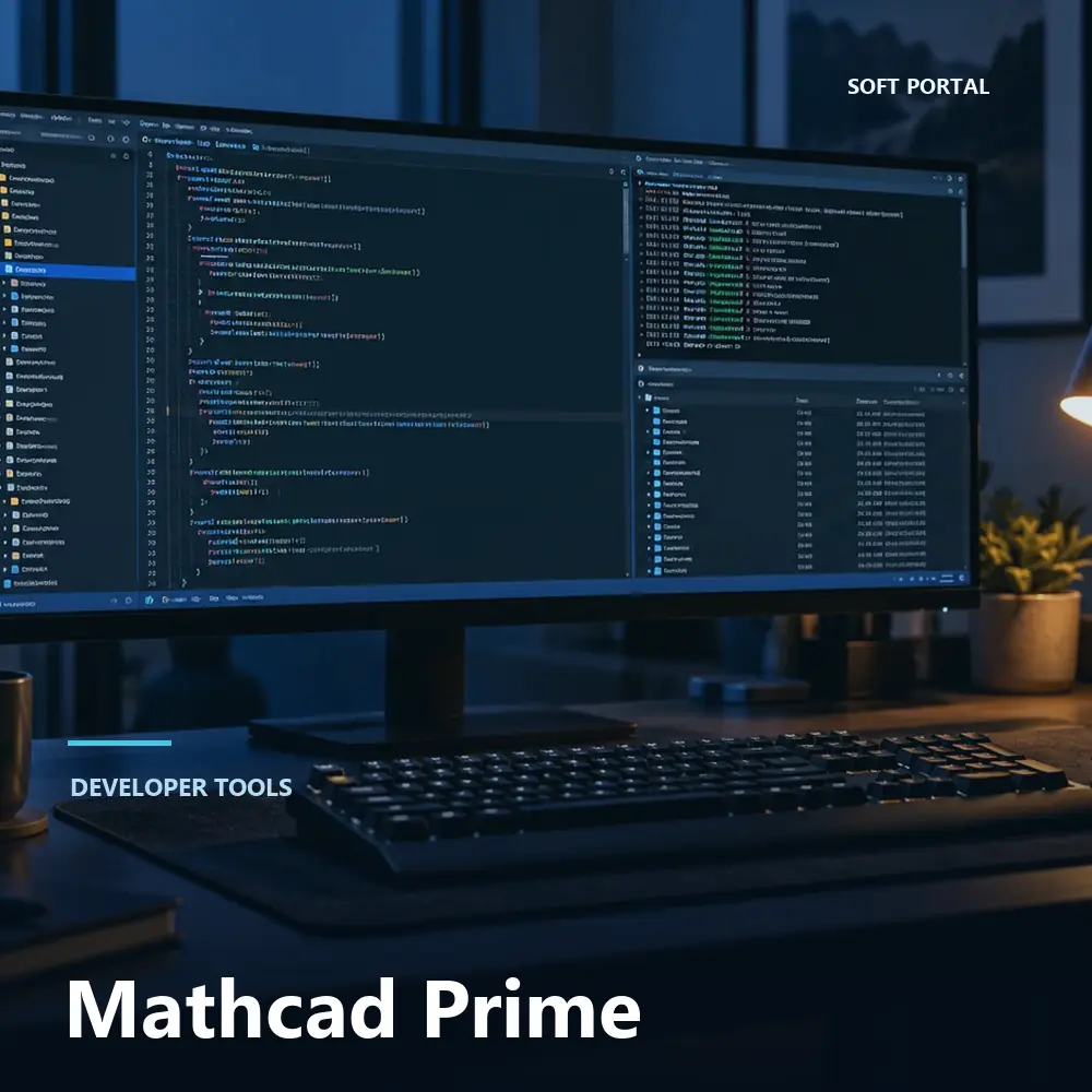 Editorial artwork for Mathcad Prime in a Windows workspace