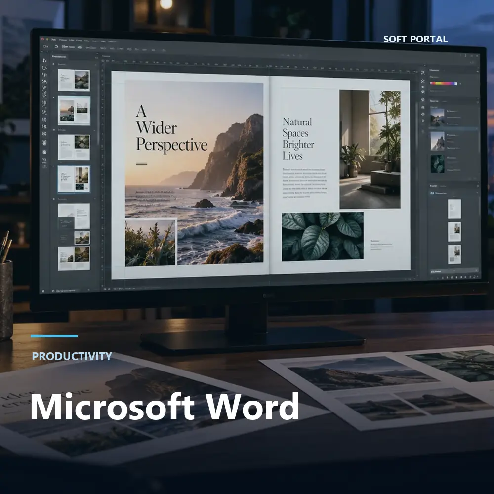 Editorial artwork for Microsoft Word in a Windows workspace