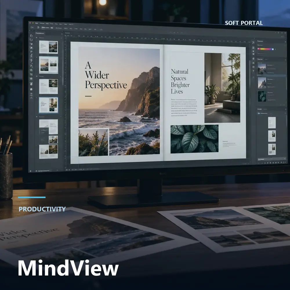 Editorial artwork for MindView in a Windows workspace