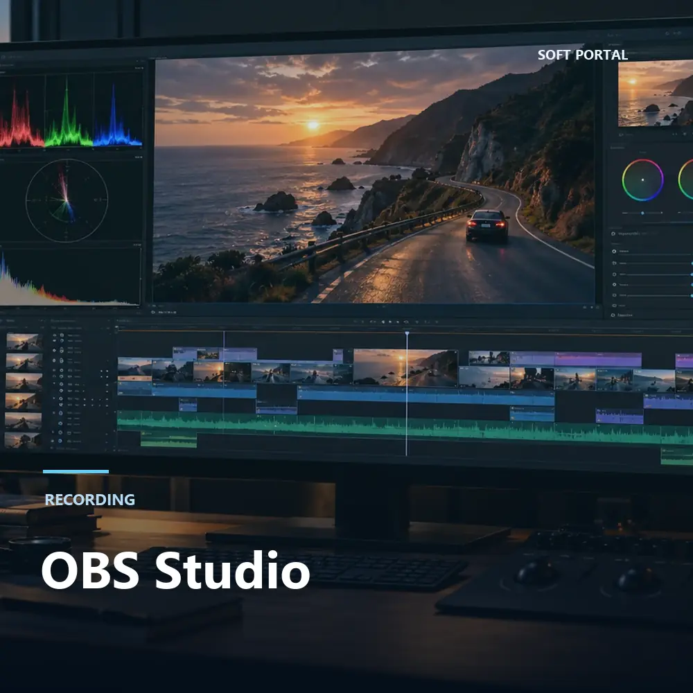 Editorial artwork for OBS Studio in a Windows workspace