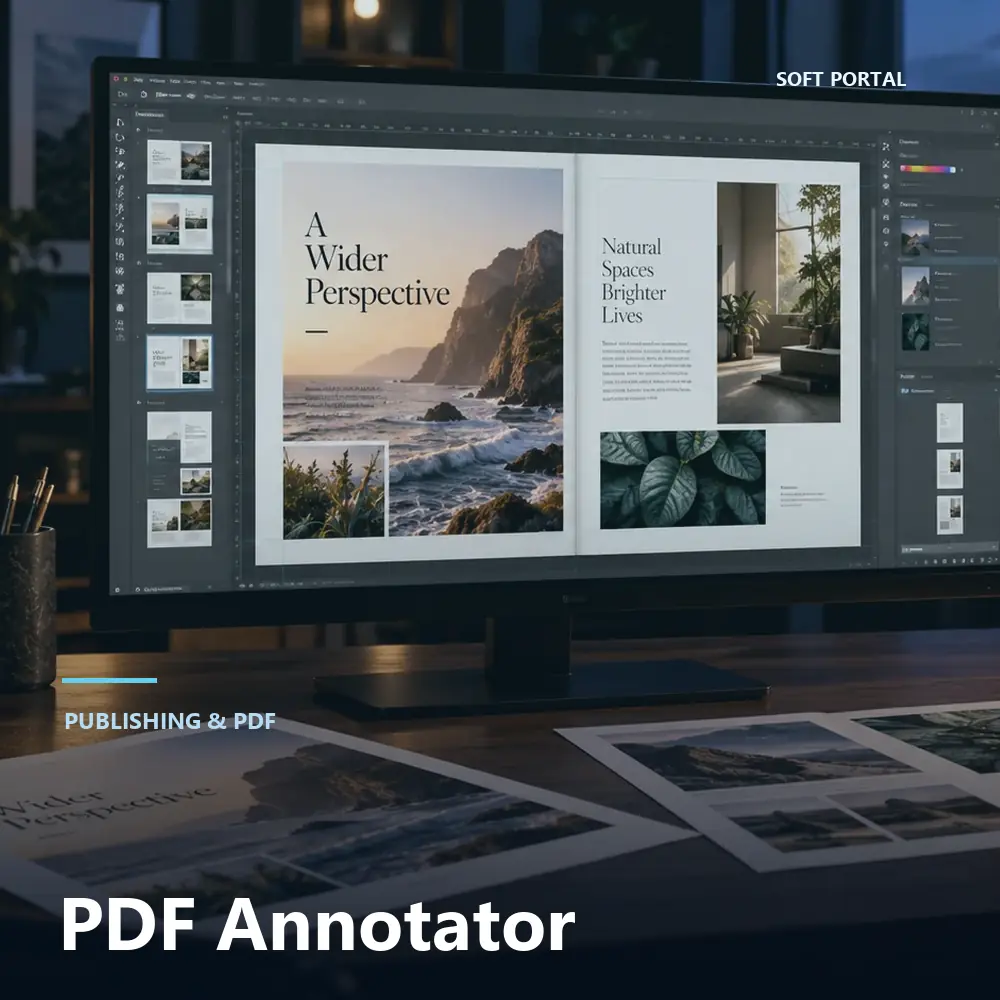 Editorial artwork for PDF Annotator in a Windows workspace