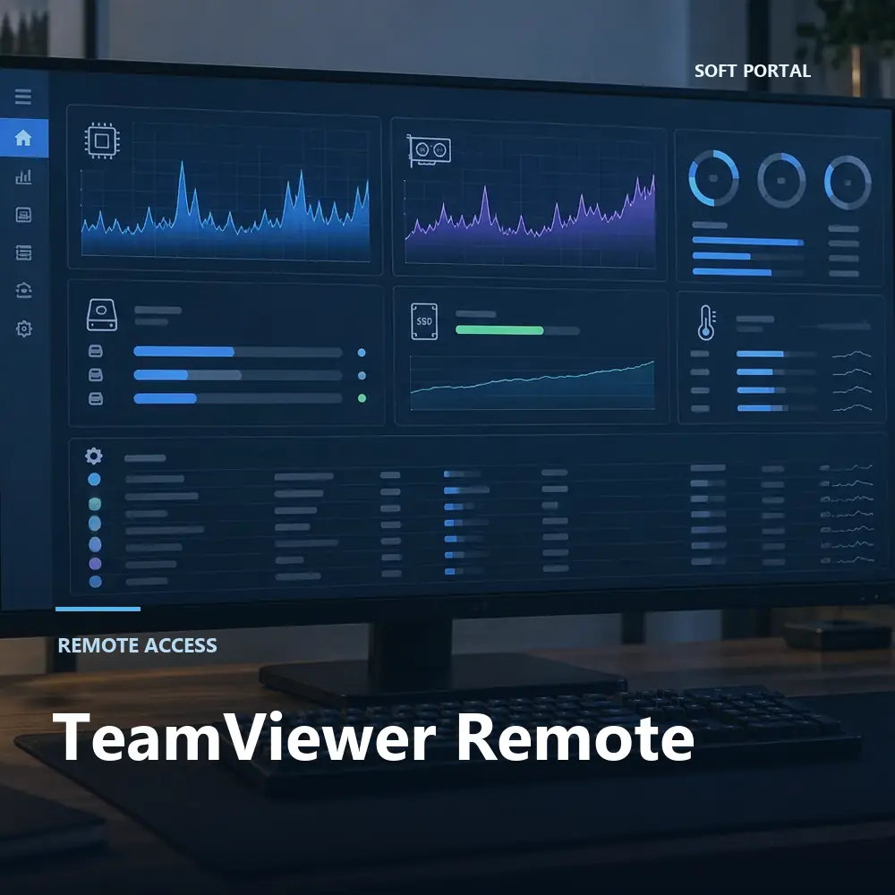 Editorial artwork for TeamViewer Remote in a Windows workspace
