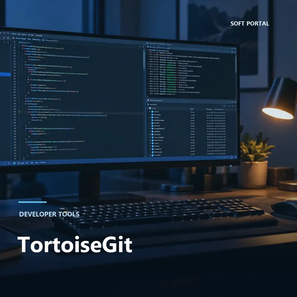 Editorial artwork for TortoiseGit in a Windows workspace