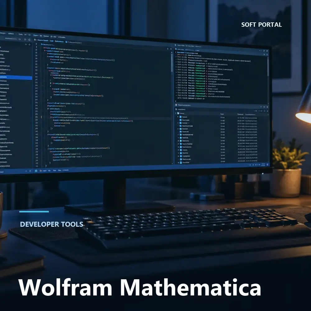 Editorial artwork for Wolfram Mathematica in a Windows workspace